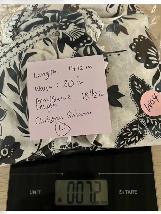 Christian Siriano Boho Floral Top Large Crochet Lace Linen Blend Peasant Blouse - Picture 10 of 10